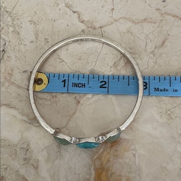Lucky Brand Silver-tone & Turquoise Stones Boho Bangle Bracelet Set - Picture 10 of 10